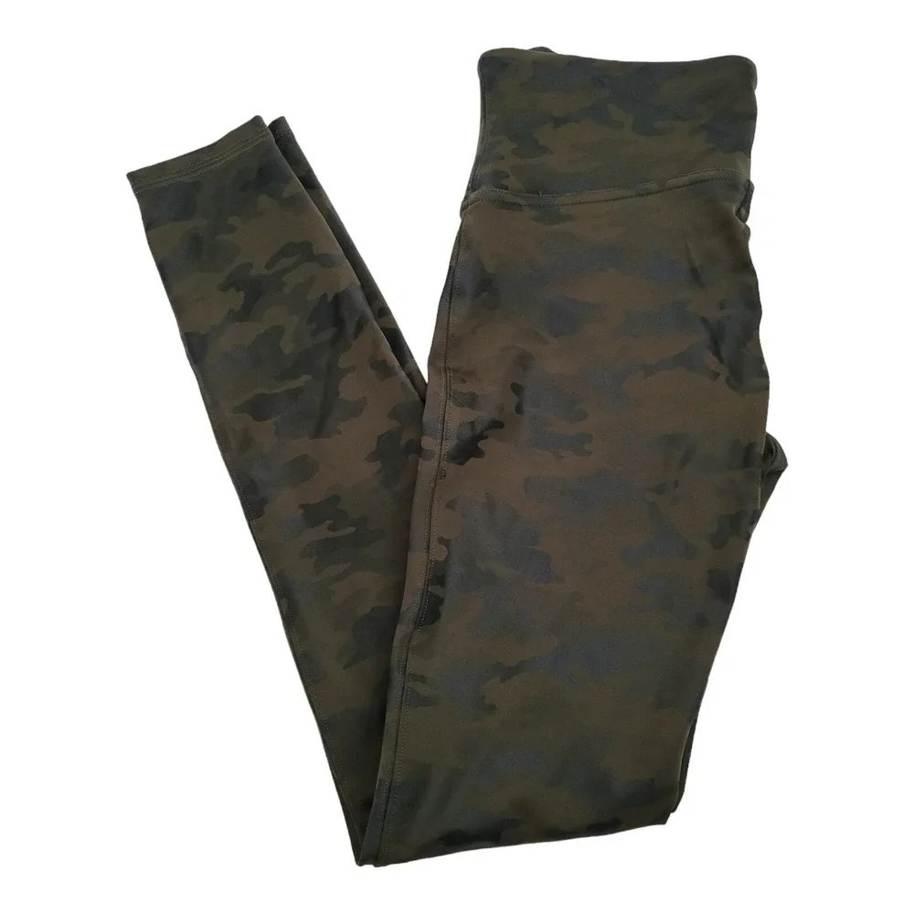 Spanx Legging Women Medium Camo High Waist Seamless Shaping Tummy Control FL3515